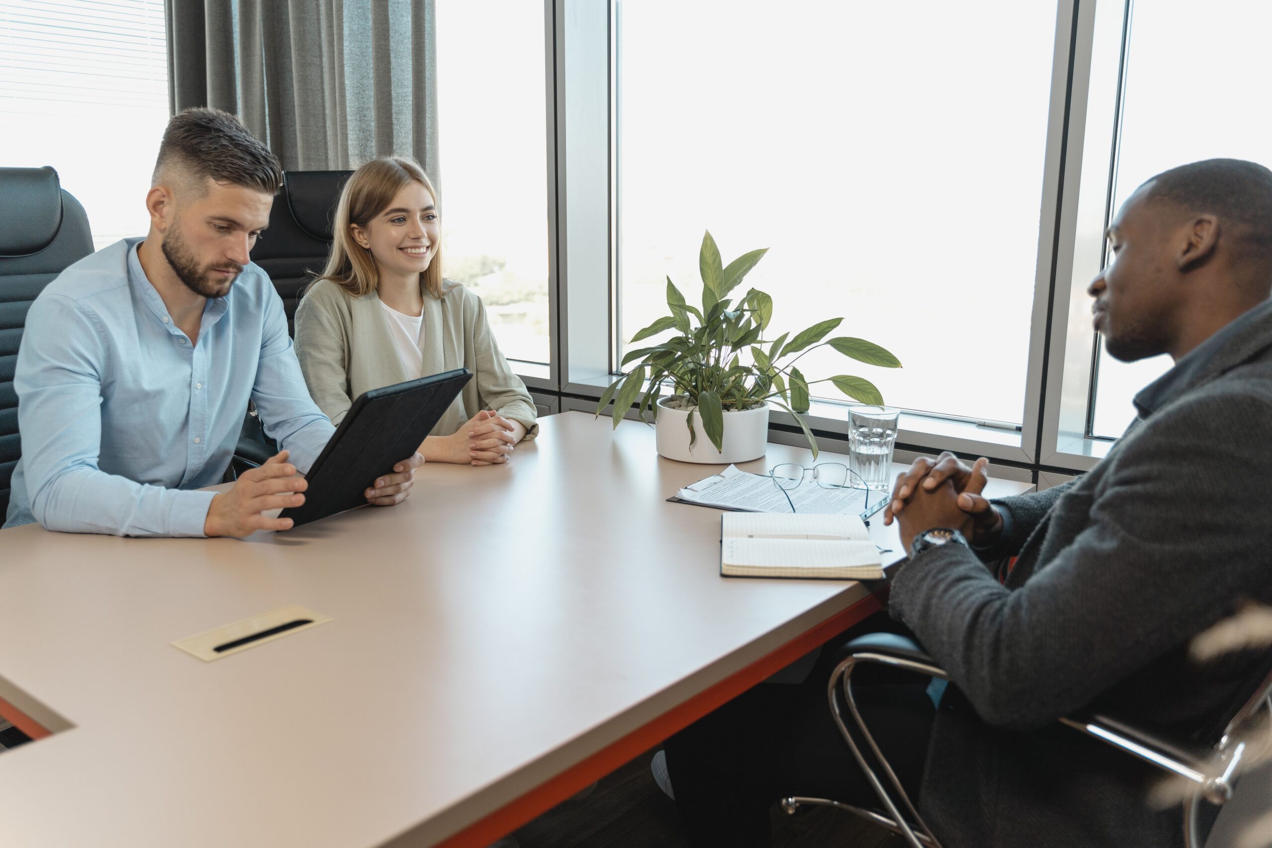 Image of a sales candidate in an interview