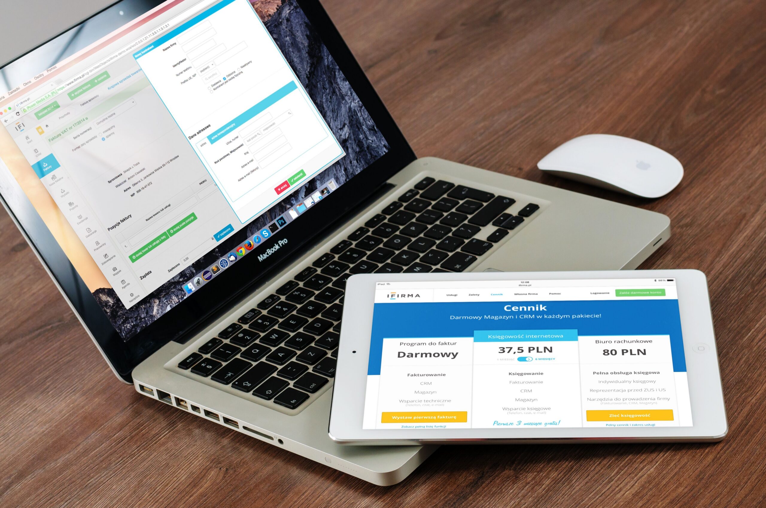 Image of a laptop and tablet displaying a SaaS sales offer